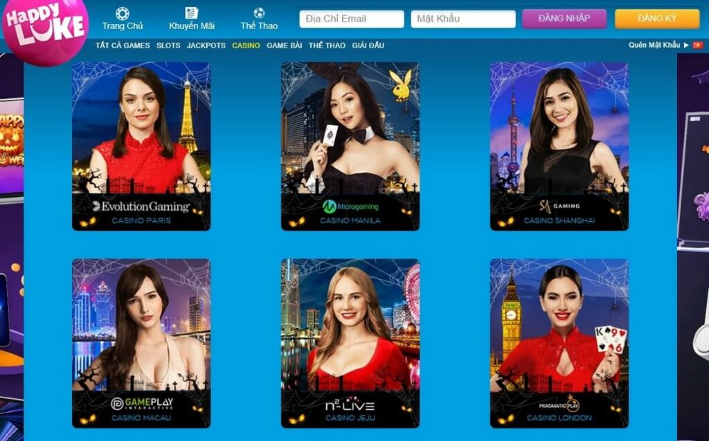 HappyLuke có nhiều sảnh live casino